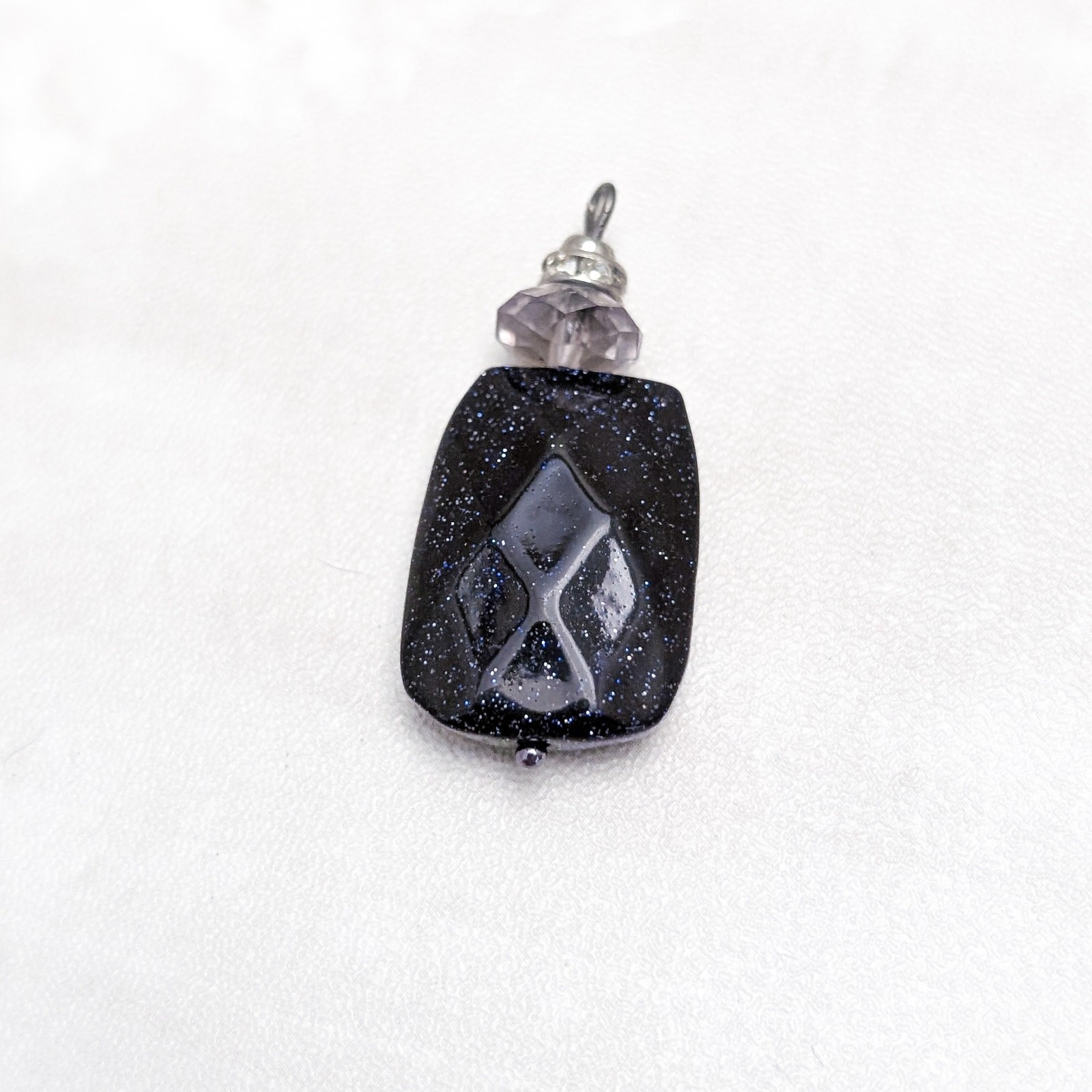 Vintage Pendant Midnight Tones Blue Glittery Dark Tones