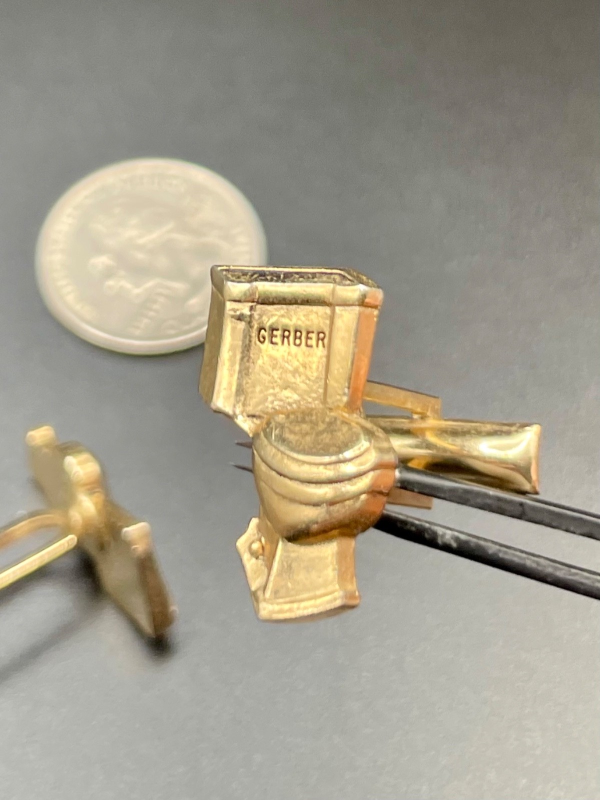 Vintage Gerber Plumbing Toilet Figural 3D Cufflinks Novelty Advertising