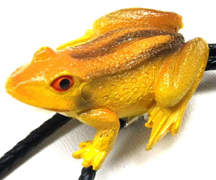 Handmade Tree Frog Bolo Tie Leather Western Mens Multicolor Retro Accessory Gift