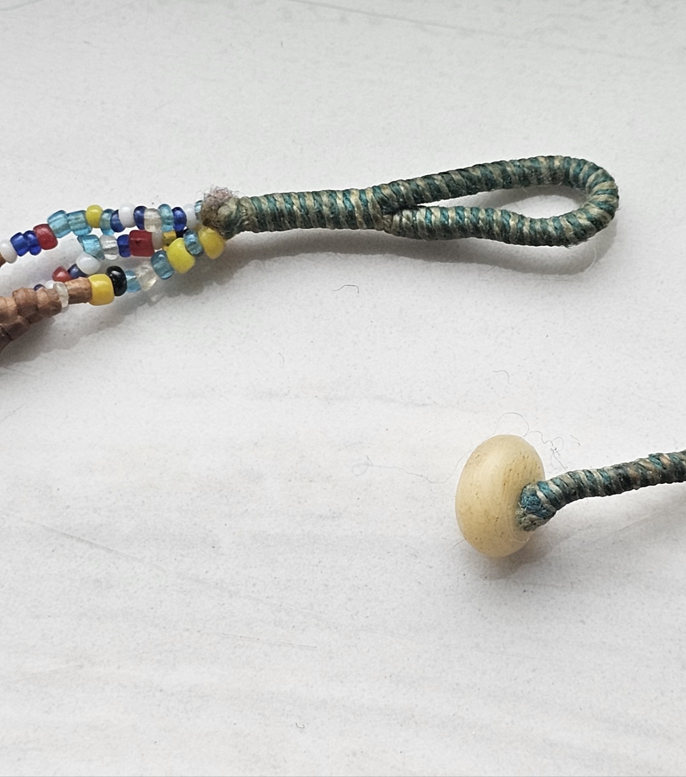 Beautiful Vintage Tribal Bead Cut Shell Bohemian Necklace