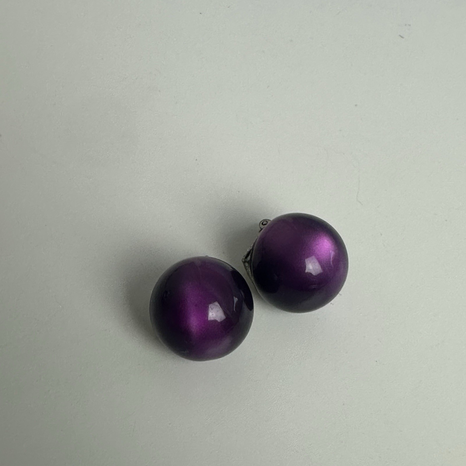 Vintage Clip On Earring Lot Millefiore Hollycraft Star Orchid Moonglow Purple