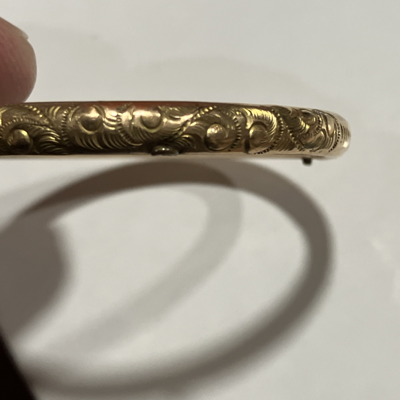 Antique Gold Filled Baby / Child Hinged Bangle Bracelet Unmarked From Estate