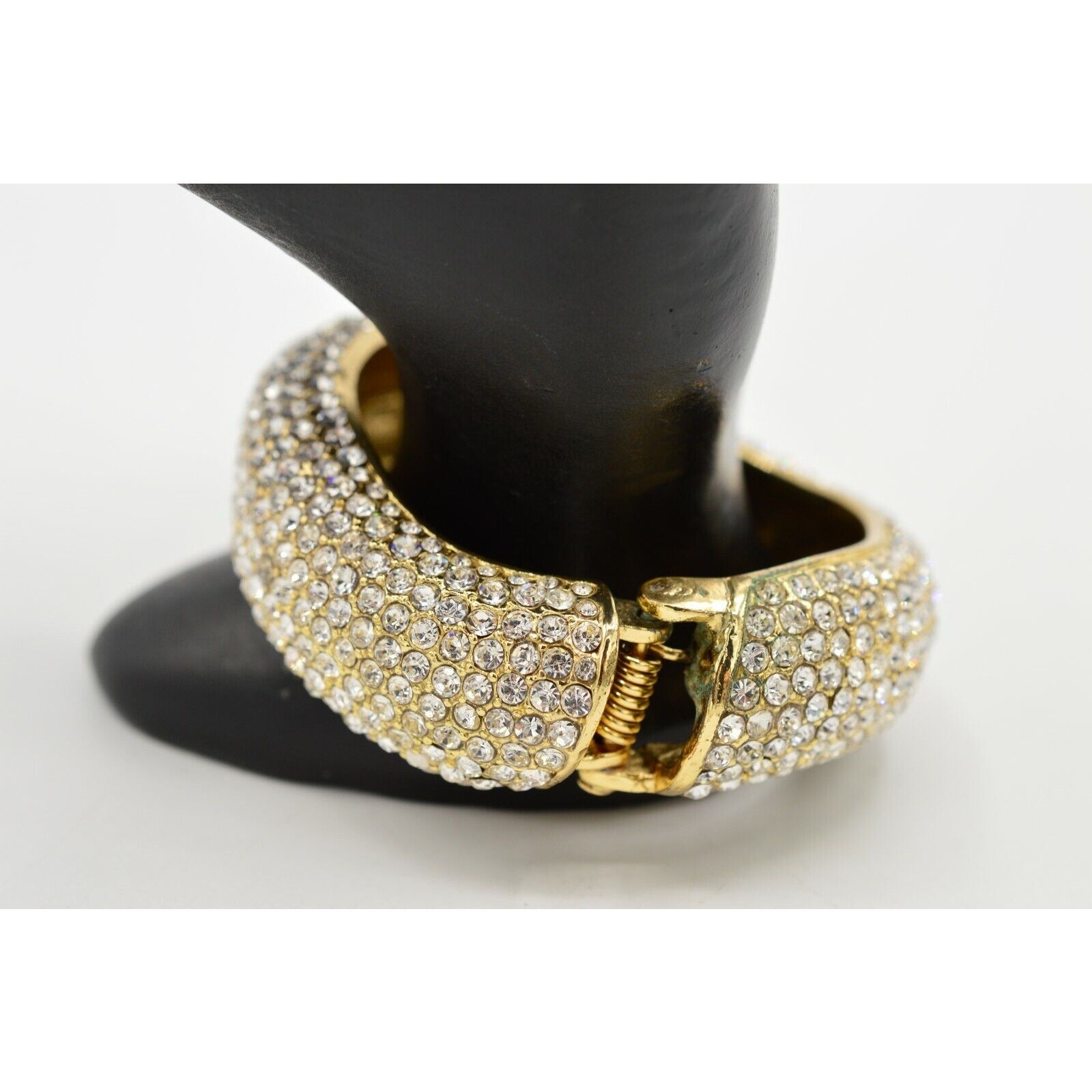 Amrita Singh Chunky Bangle Bracelet Sparkling Rhinestone Crystal Signed BinO