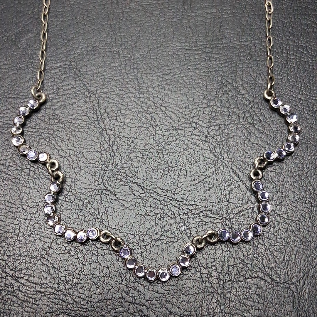 Vintage Purple AUSTRALIAN Crystal USA Necklace Silver Tone. 15.260
