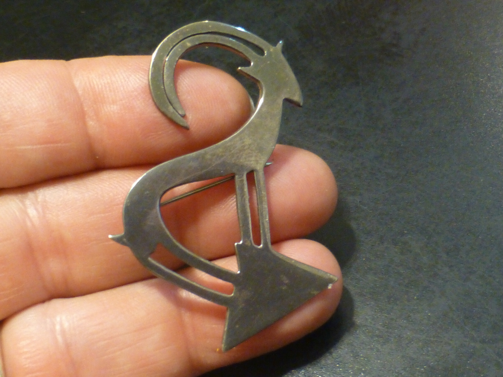 Vintage FORBES Sterling Silver Art Deco Antelope pin brooch 2 1/8″