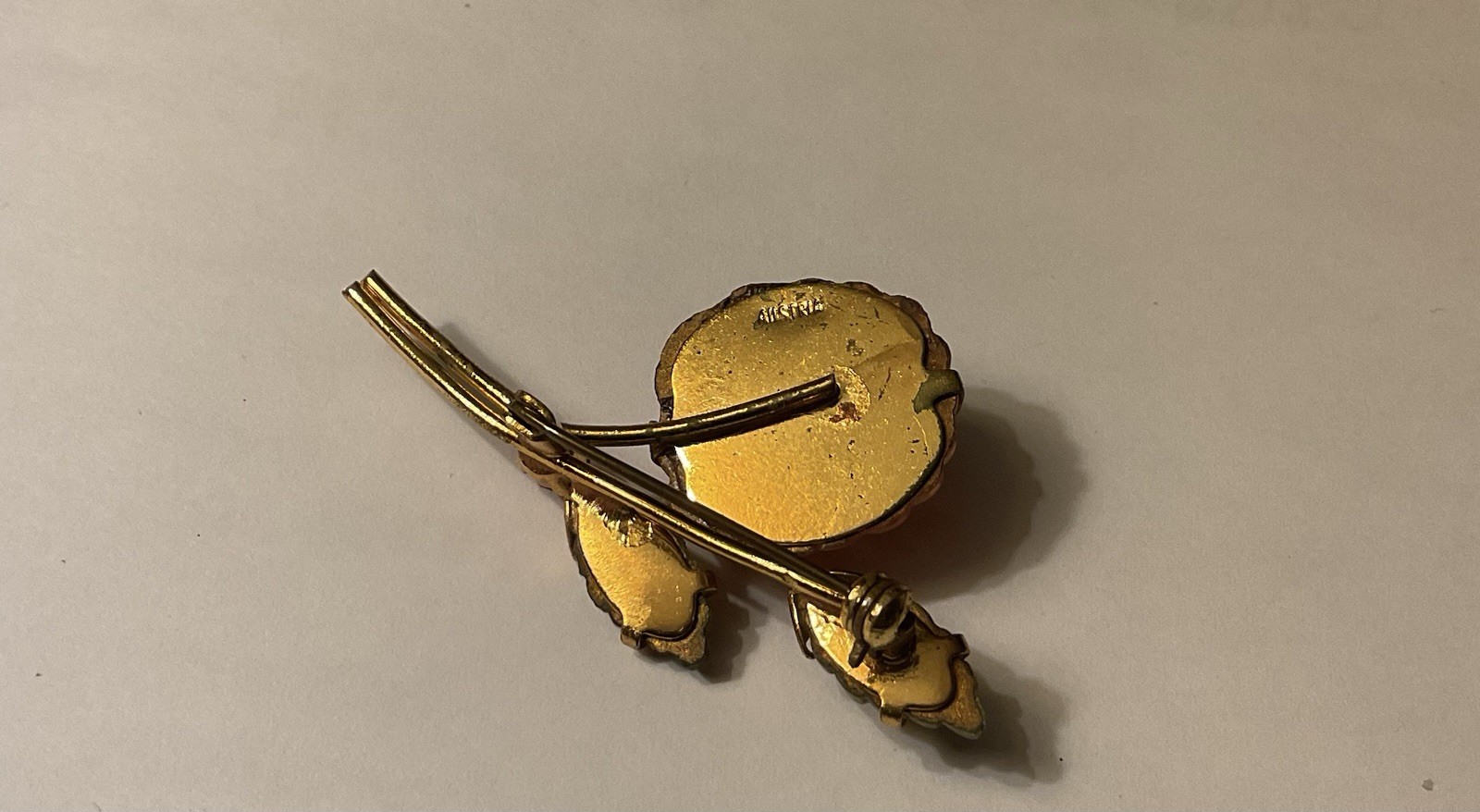 Vintage Austrian Frosted Raspberry Brooch