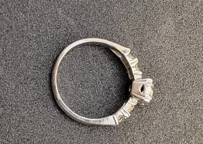 Vintage 18K HGE High Gold Electroplated Engagement Ring Size 6 3/4