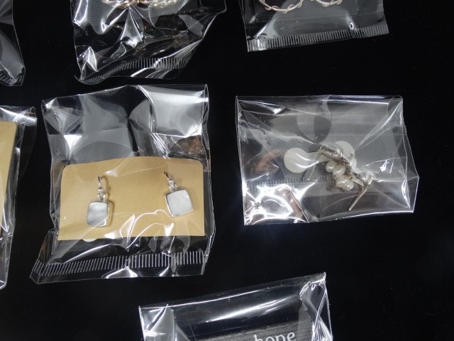 Lot of 11 Pre-Owned .925 Silver Pierced Earrings Packaged & Priced by Weight 44g