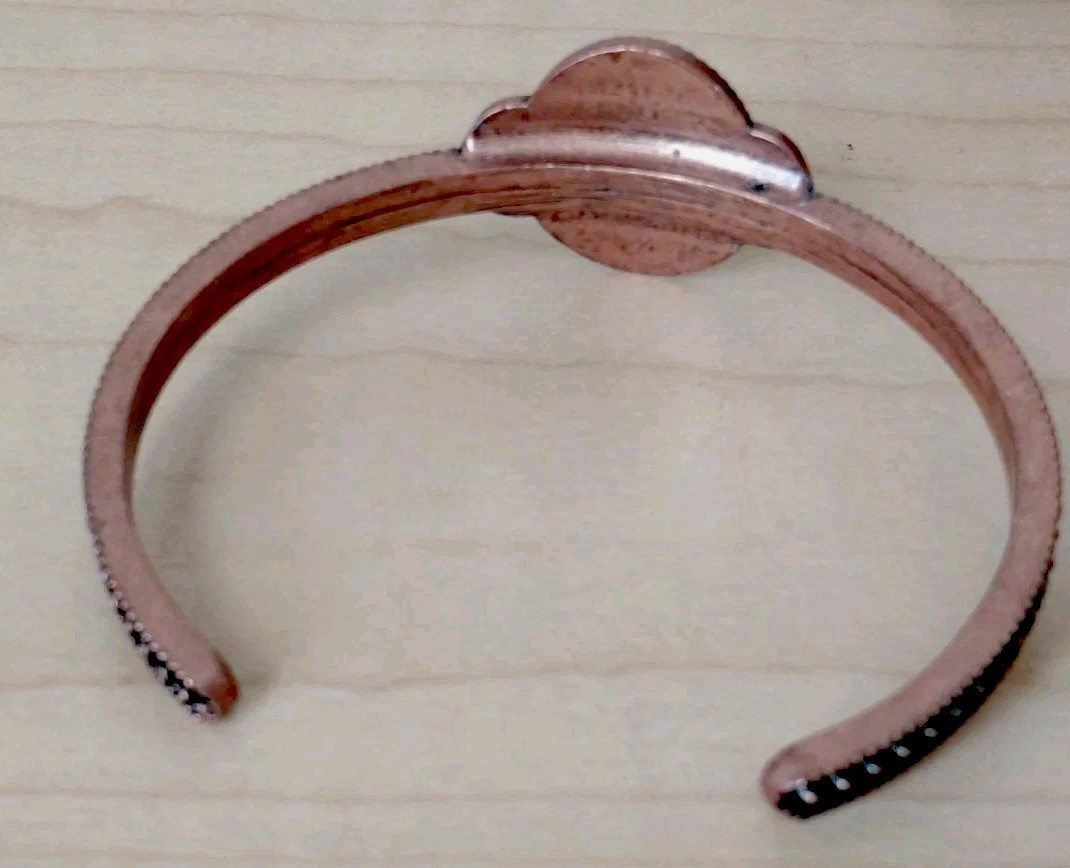 Intricate Copper Cuff Bracelet- Fits Wrist Size 7