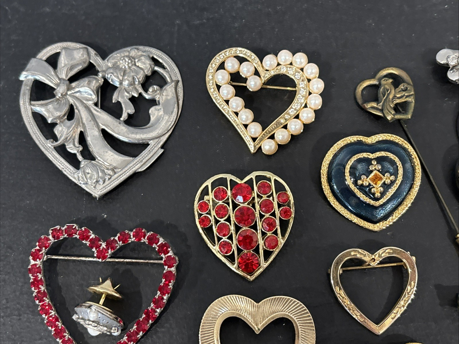 Lot 42 Vintage Now Pin Heart Hearts LC Sarah Coventry Avon Anne Klein ONLY $2