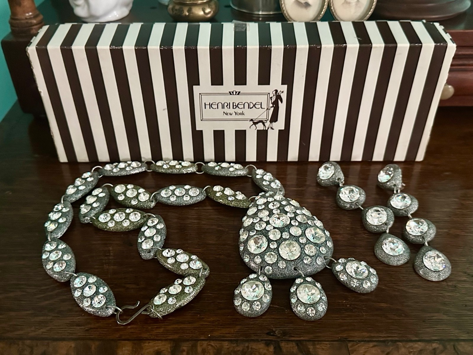 Vintage Henri Bendel Rhinestone Jewellery Set