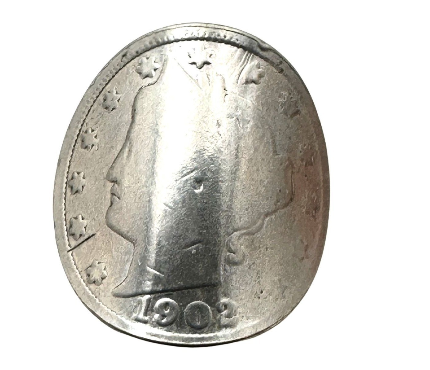 Vintage Buffalo Indian Head Nickel Coin Sterling silver Band Ring 5