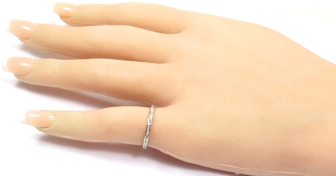 Antique Deco 1920’s Wedding Eternity Platinum Band Ring Size 6.25 UK-M EGL USA
