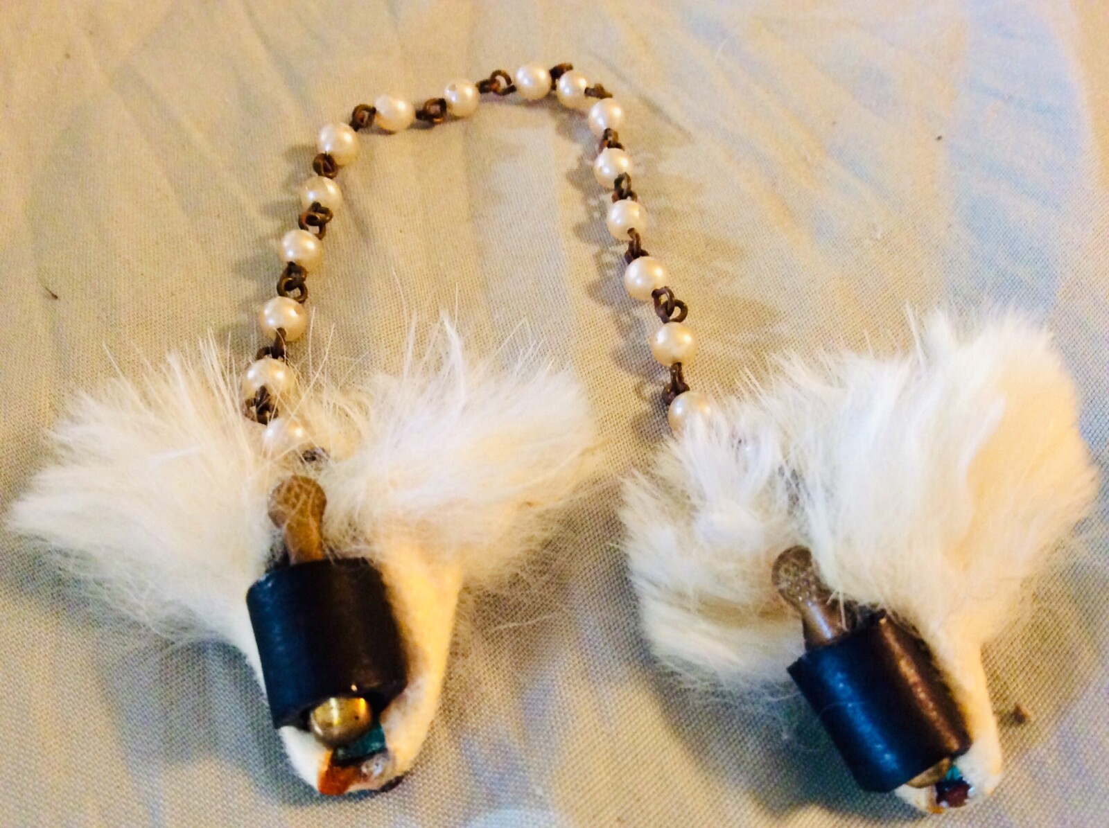 Genuine Vintage Fur Hand-Made Dog Sweater Shawl Clips