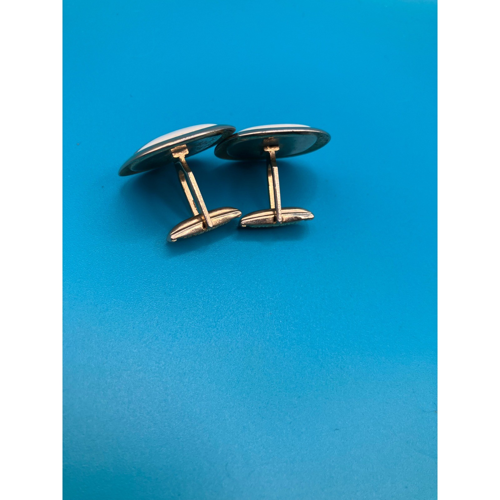 Men’s Cufflinks OS Gold Red Convertible Sports Car Enamel Vintage
