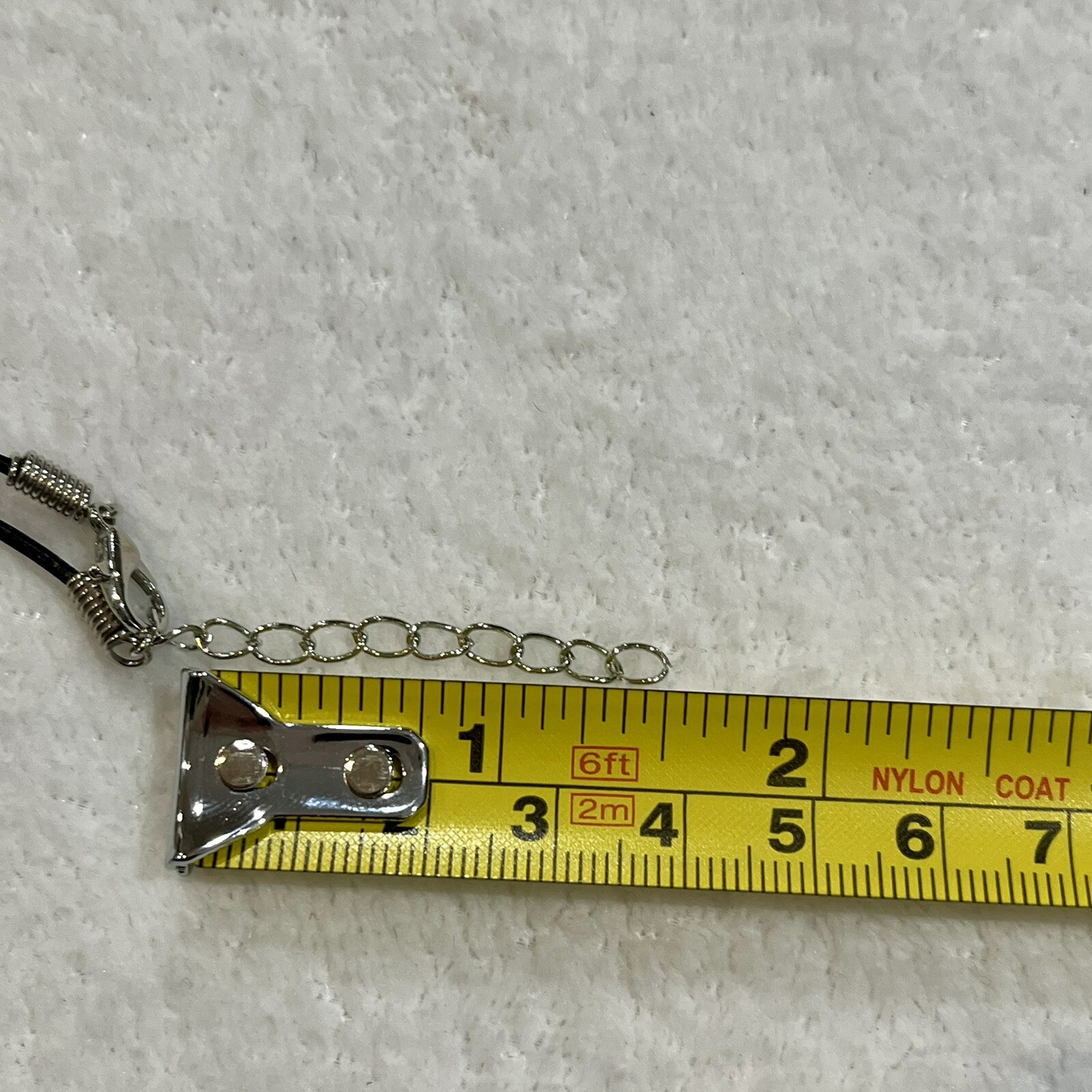 VTG Gun Metal W/Clear Rhinestones Gecko Lizard 3in Faux Leather Cord Whimsygoth