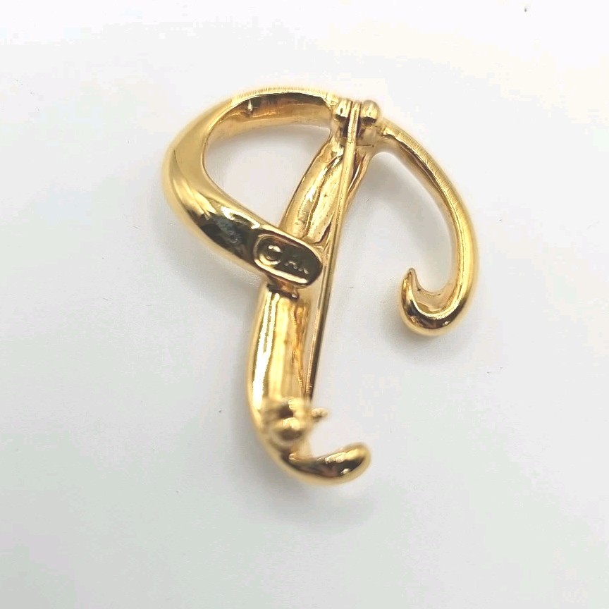 Vintage Anne Klien Letter “P” Brooch, Lapel Or Scarf Pin