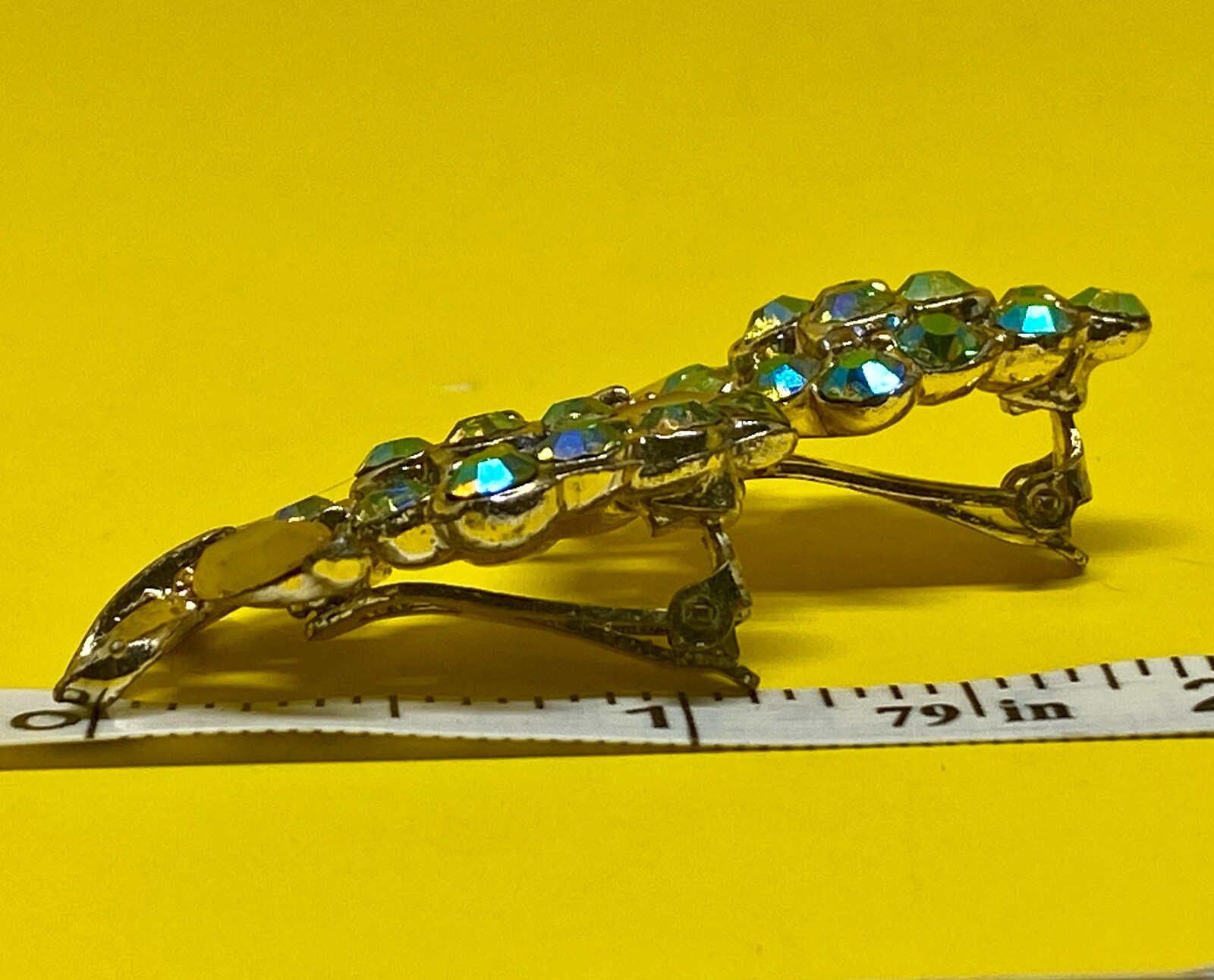 Vintage Rhinestone Clip-On Cluster Earrings Bunch of Grapes Aurora Borealis