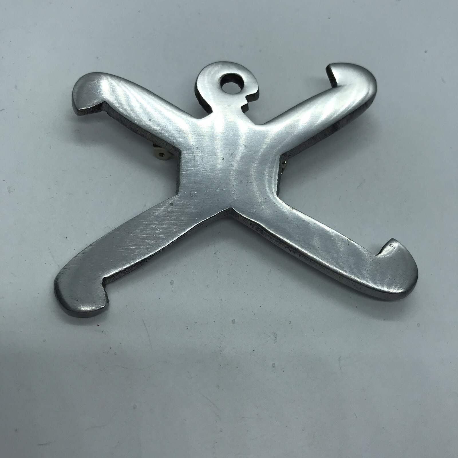 Vintage Large Metal Brooch Figural Pin People Person Mod Statement
