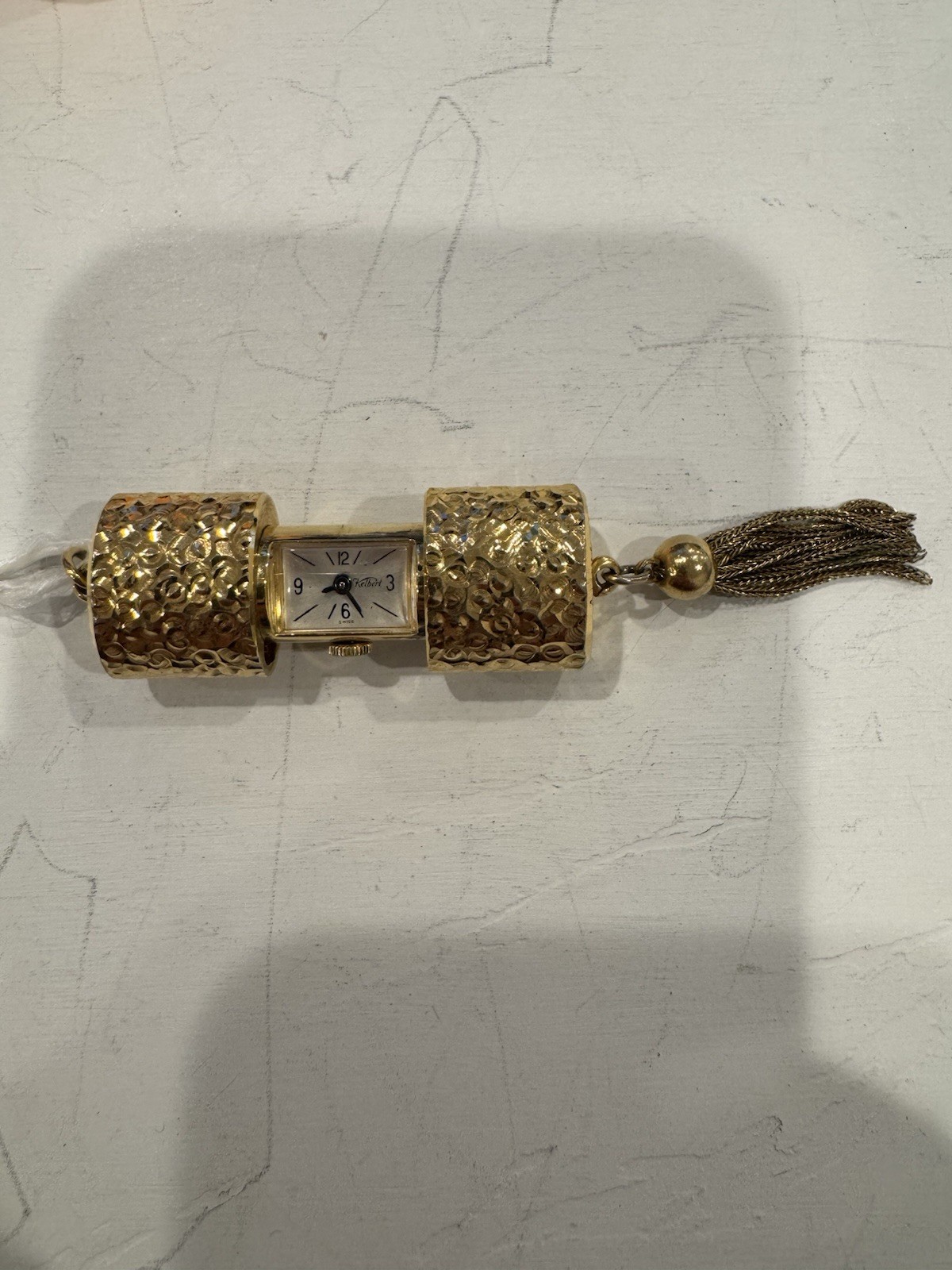Vintage Kelbert Gold Tone Peek-a-boo Pendant Watch- Manual Wind Working