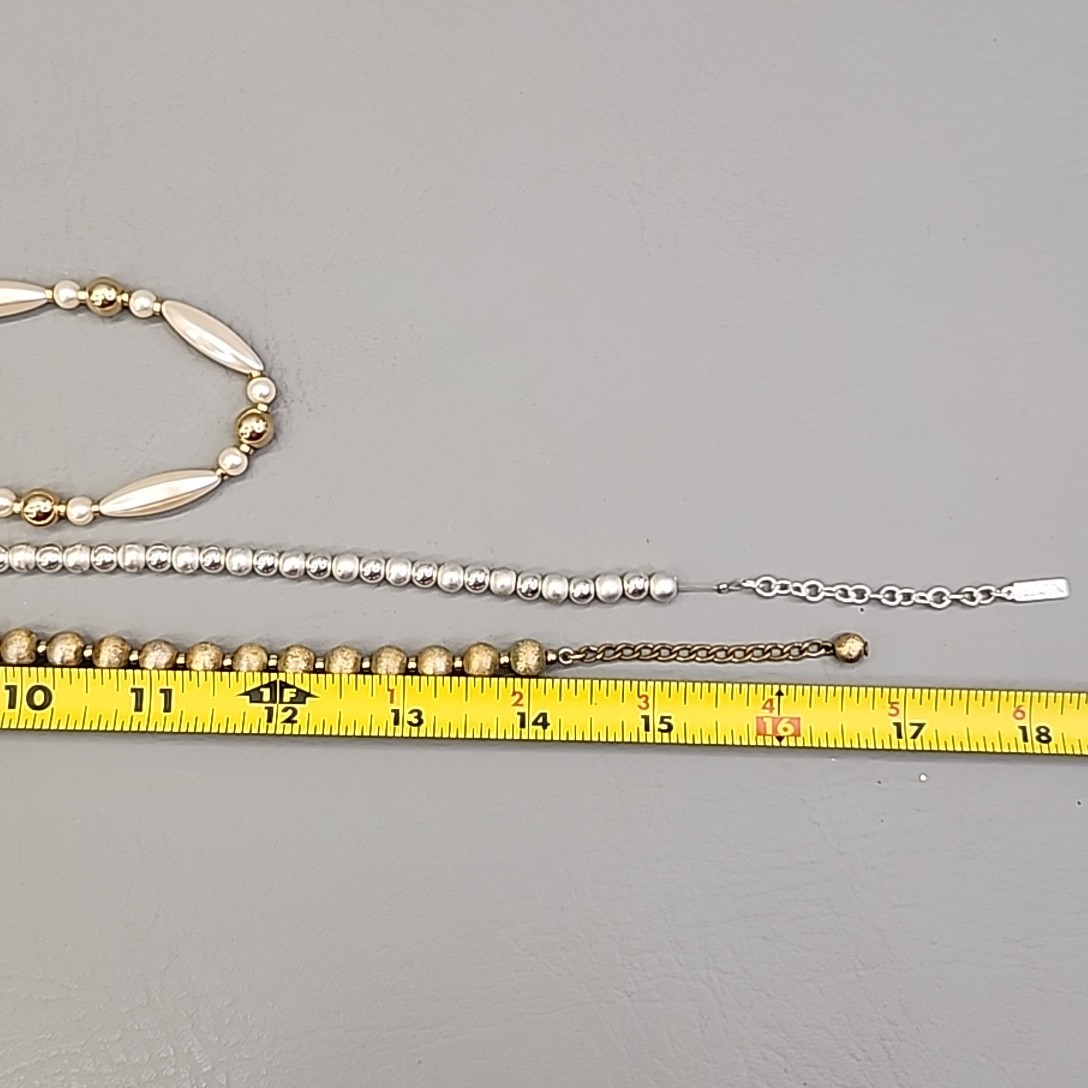 Vintage Napier Beaded Necklace Lot of 3 Metal Beads Acrylic