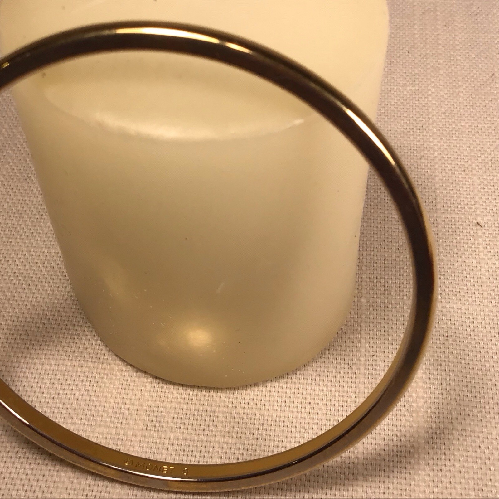 Vintage Pair of Monet Smooth Finish Gold Tone Bangle Bracelets