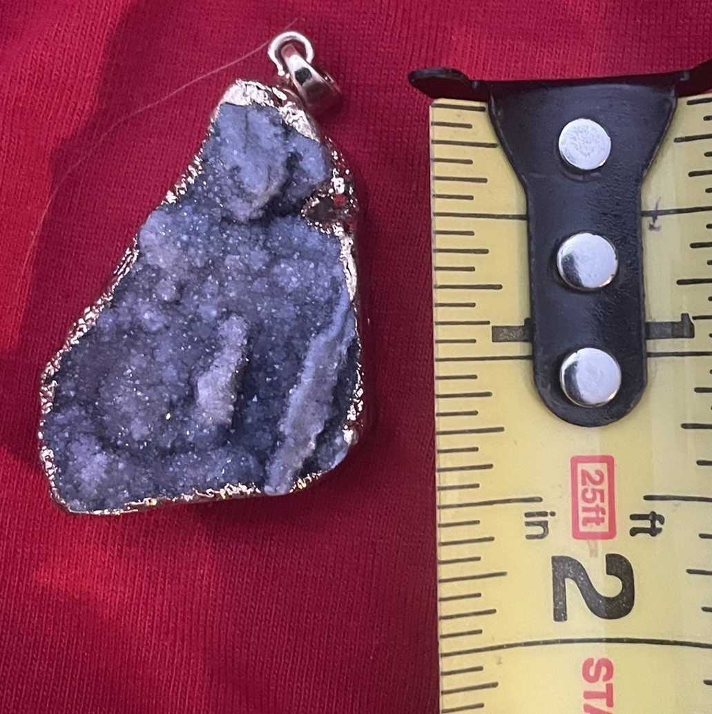 Gorgeous Purple Gray Slice of a Geode-Pendant Setting-Handmade (8)