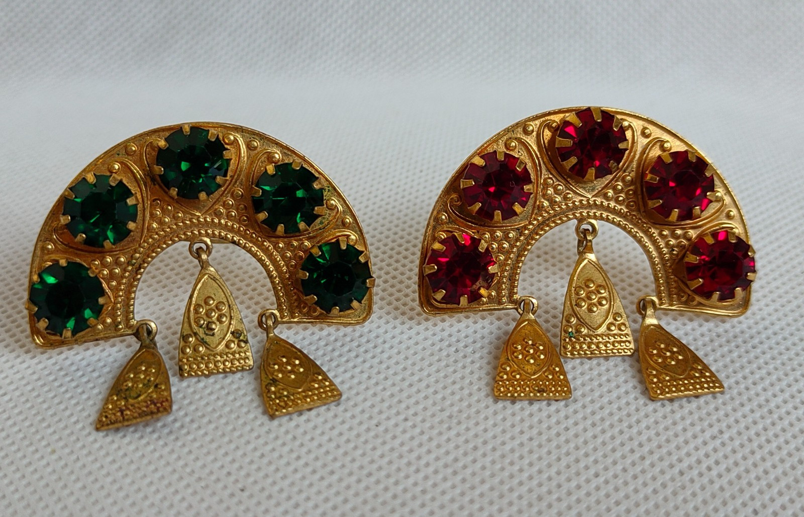 Vintage set of Soviet Czechoslovakian brooches with stones, 2 pcs. USSR.