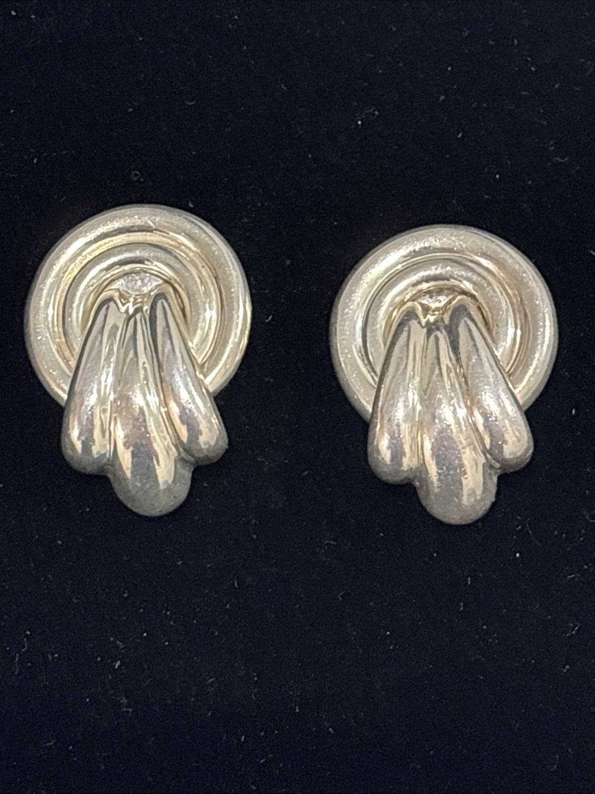 Vintage Sterling Silver Love Knot Statement Earrings By Zina Beverly Hills
