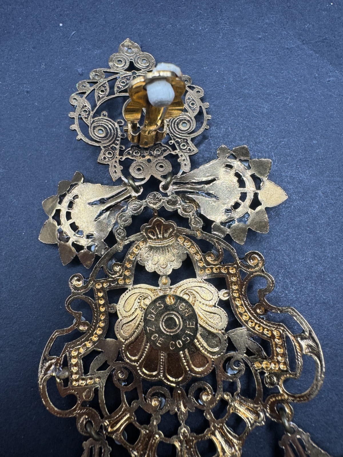 Réminiscence Paris Huge Clip On Earrings (Missing Stones)