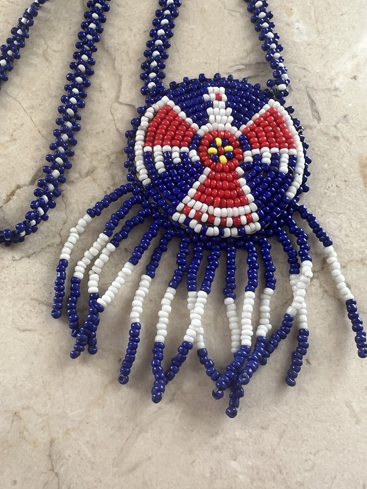 Vintage Native American Seed Bead Coin Purse Wallet Barrette Necklaces Lot