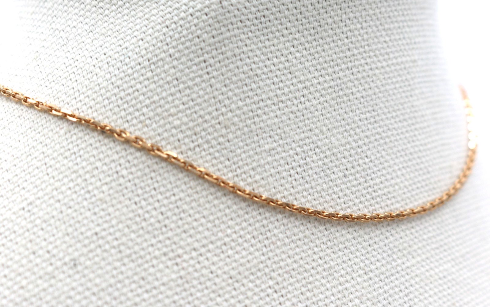 Vintage 18K Yellow Gold Polished Faceted Cable Link Chain Necklace 14″ 5.23g