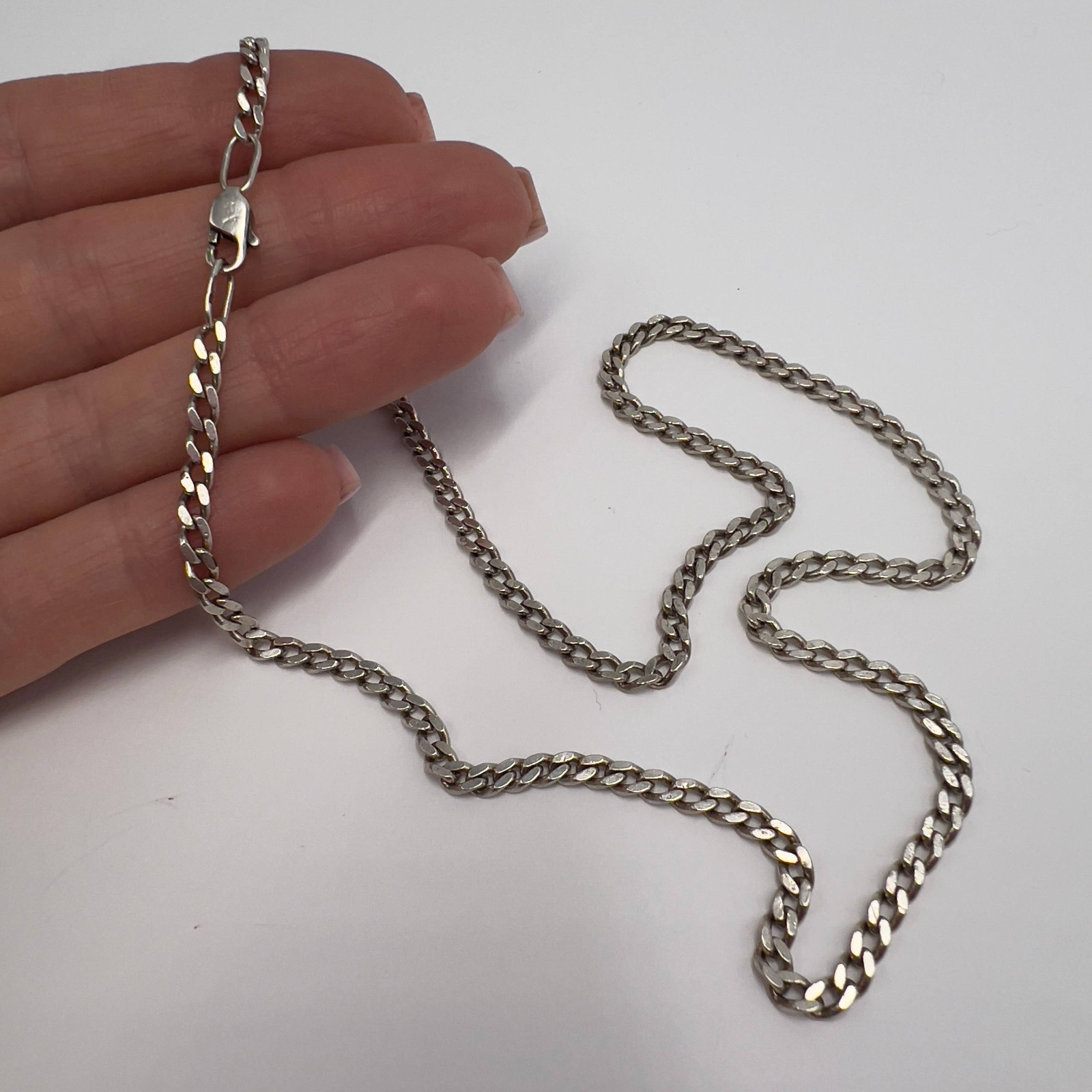 Vintage Sterling Silver 925 Figaro Chain Necklace 18.8″ Ukraine Marked 11.4gr