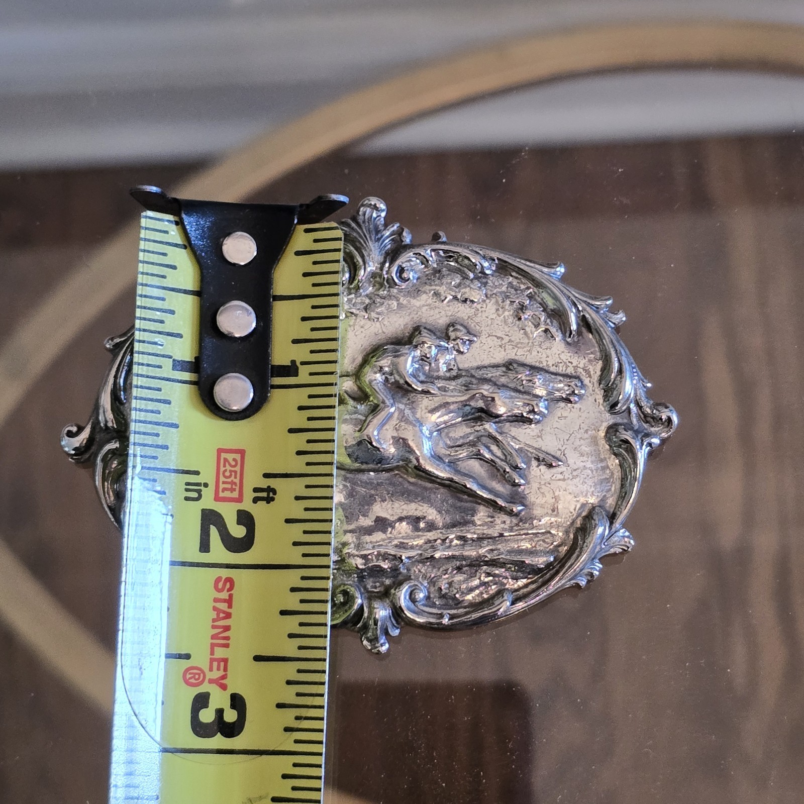 Large Statement Piece Vintage Silver Brooch Horse Derby Race Equestrian Kentucky