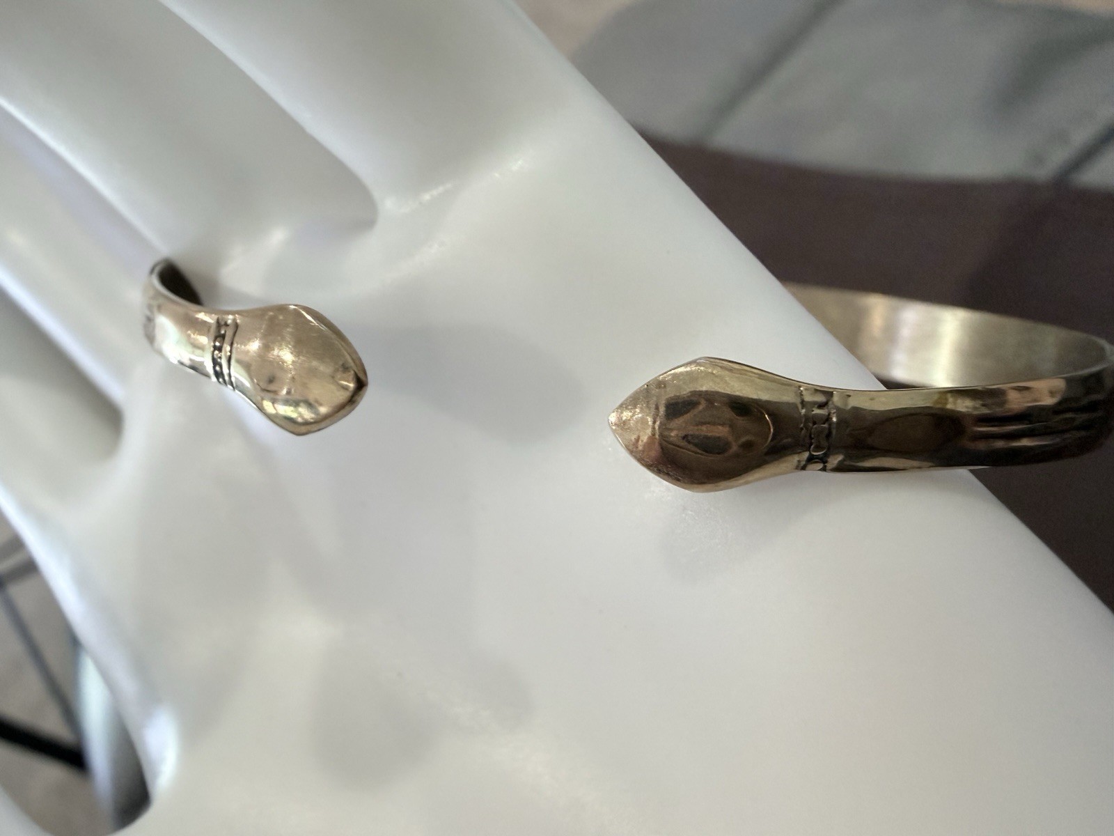 Vintage Brass Deity Torque Cuff Bangle – Hand-Engraved Bracelet, 7.25″