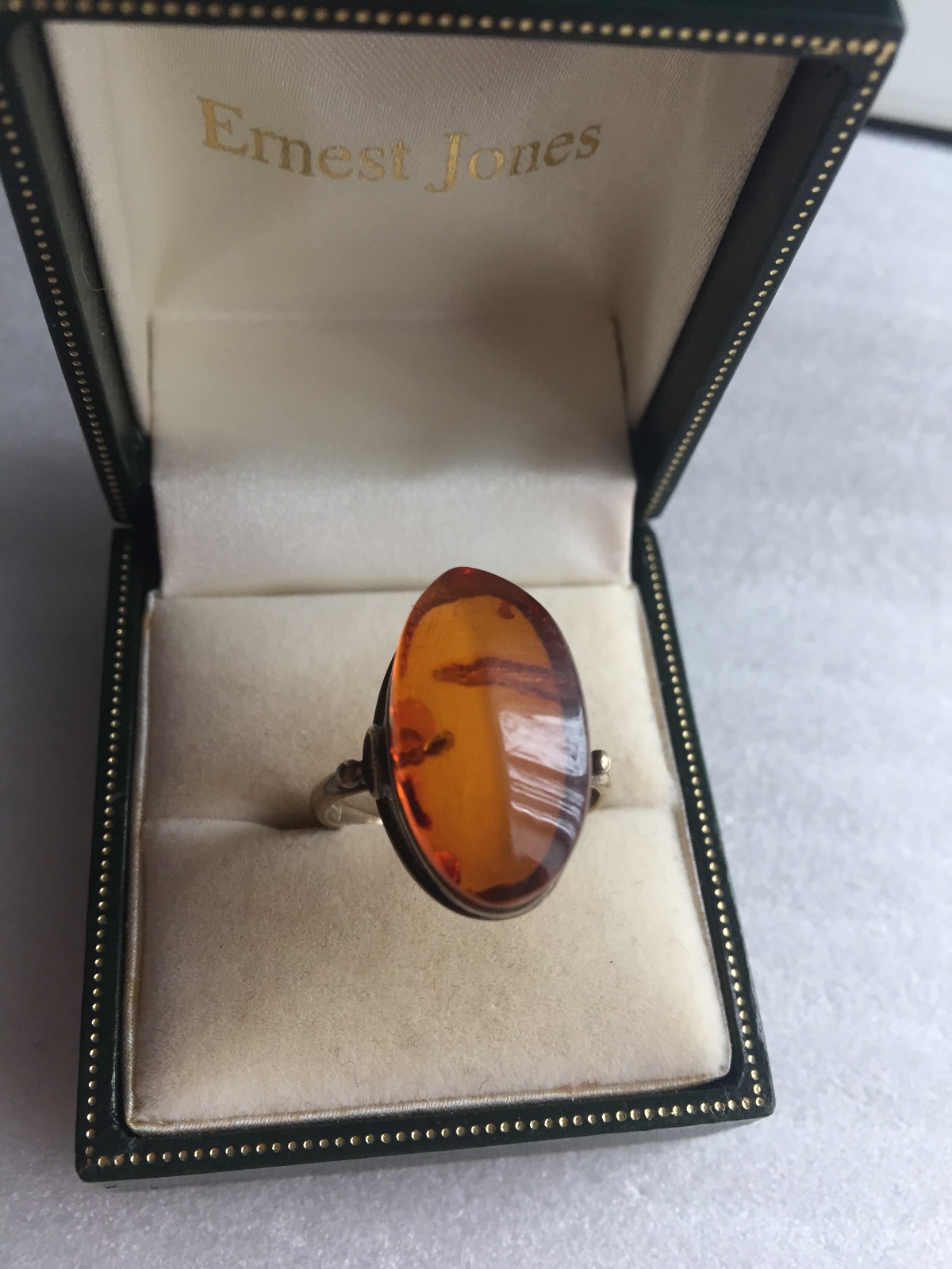 Rings Gold Plated Vintage Soviet Silver 875 USSR 100% Genuine Royal amber Baltic
