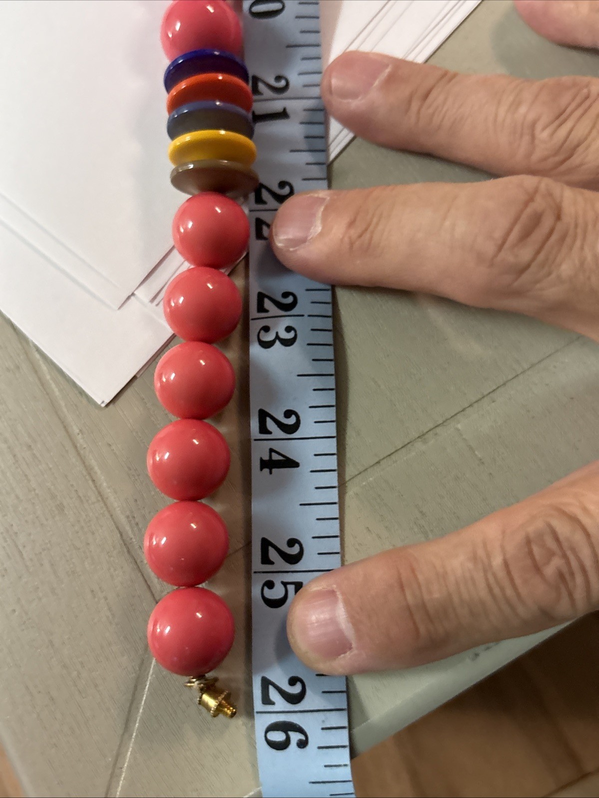 Chunky Orange and Pink Red Purple Yellow Bead Necklace Statement 26″ 113G