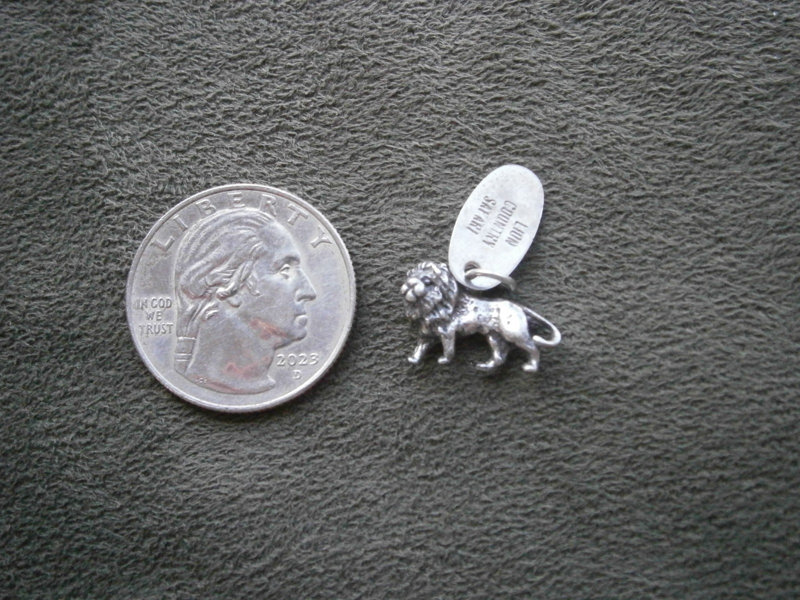Small Lion Country Safari Lion Vtg Sterling Silver Bracelet Charm Pendant 2.5g