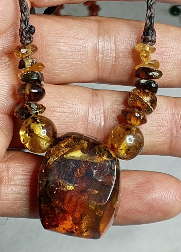 Amber Natural 25 million years old from Mexico adjustable hand braided
