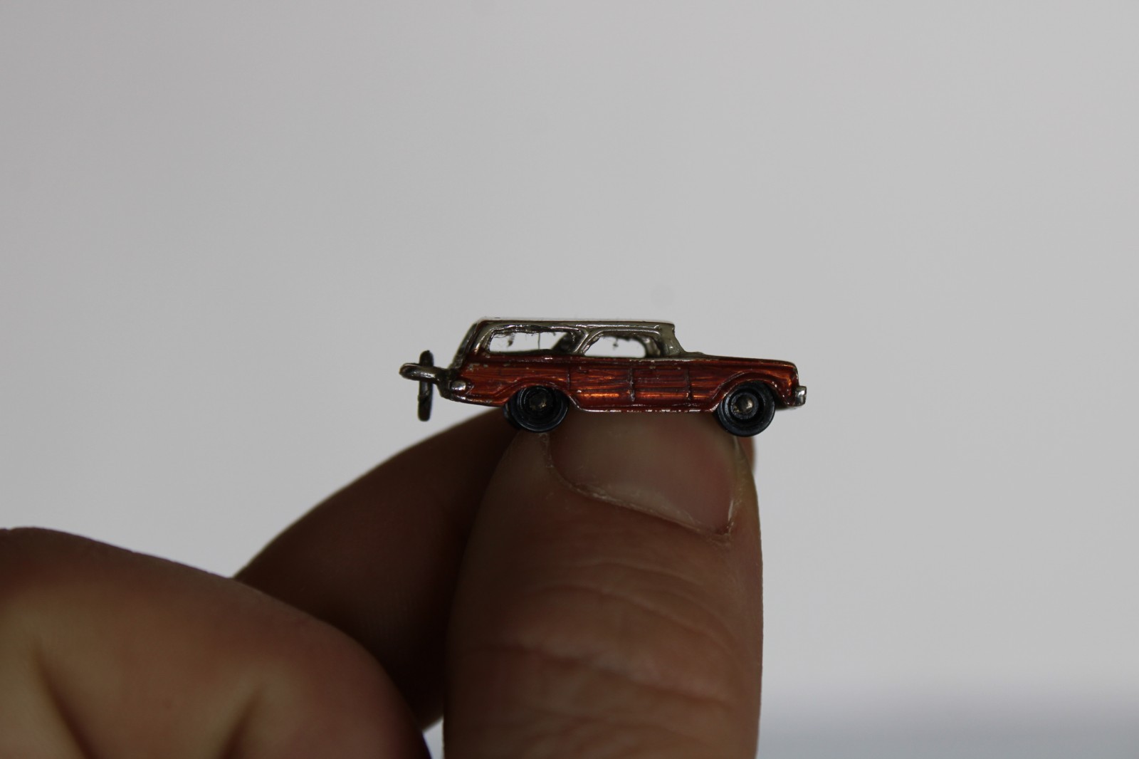 Vintage Sterling Silver Painted Enamel Station Wagon Car Charm