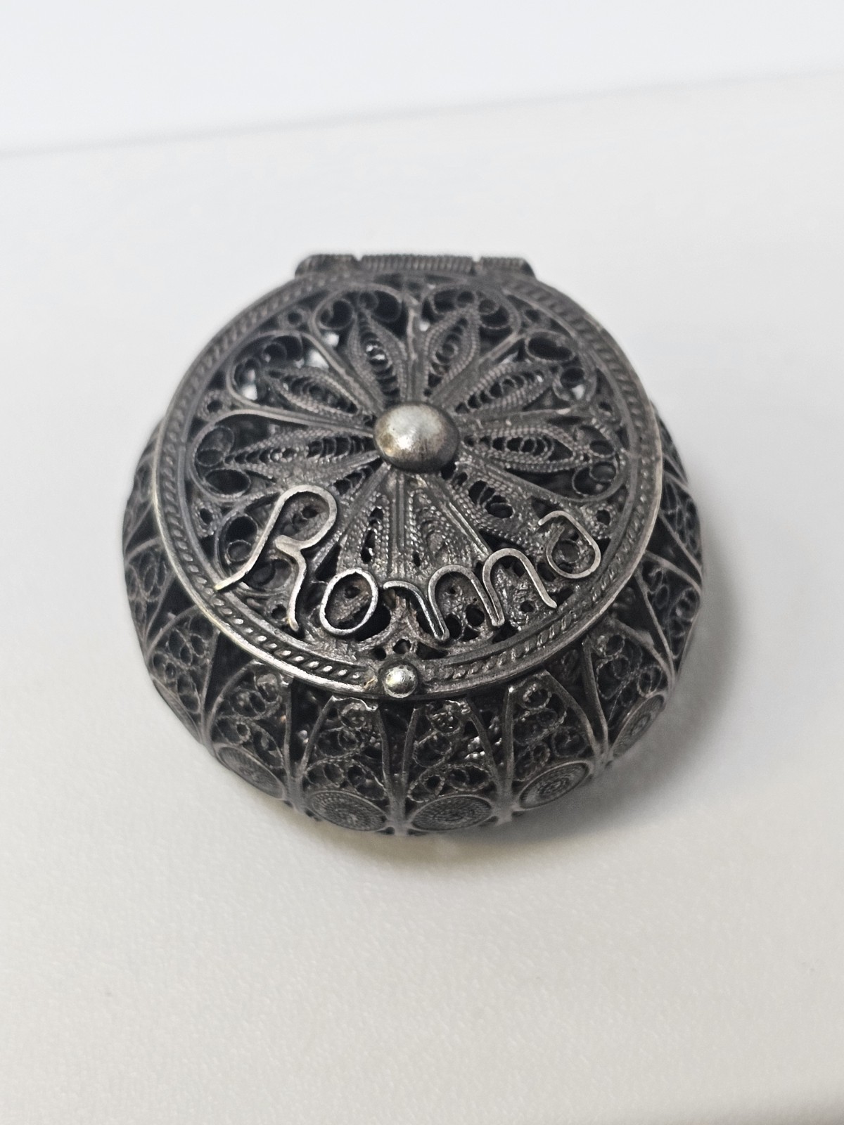 Antique 800 Silver Roman/Italian Filigree Rosary With Case