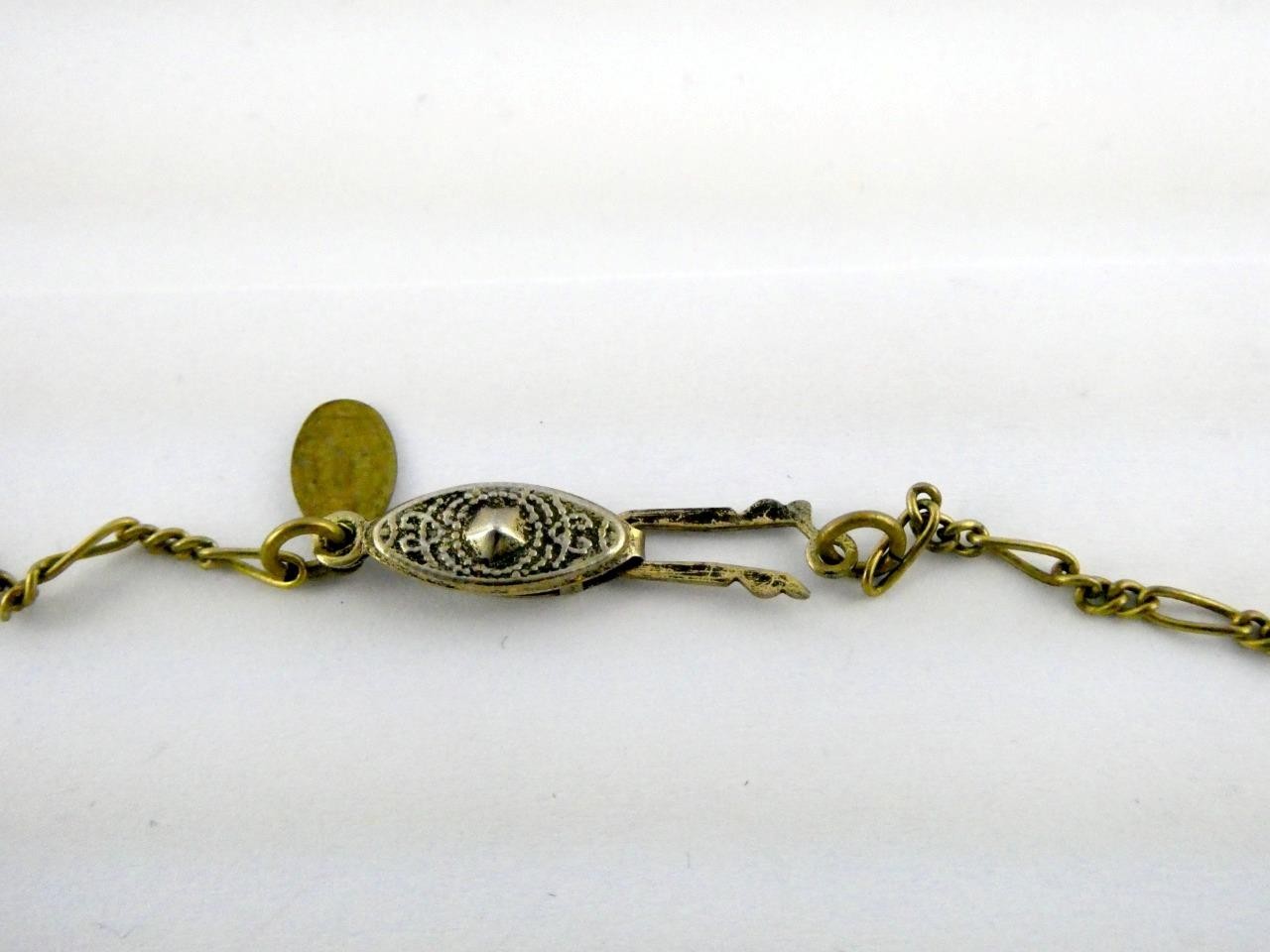 Vintage Glass Works Studio Glass and Brass Charms Multi Color Necklace 20g 26 In