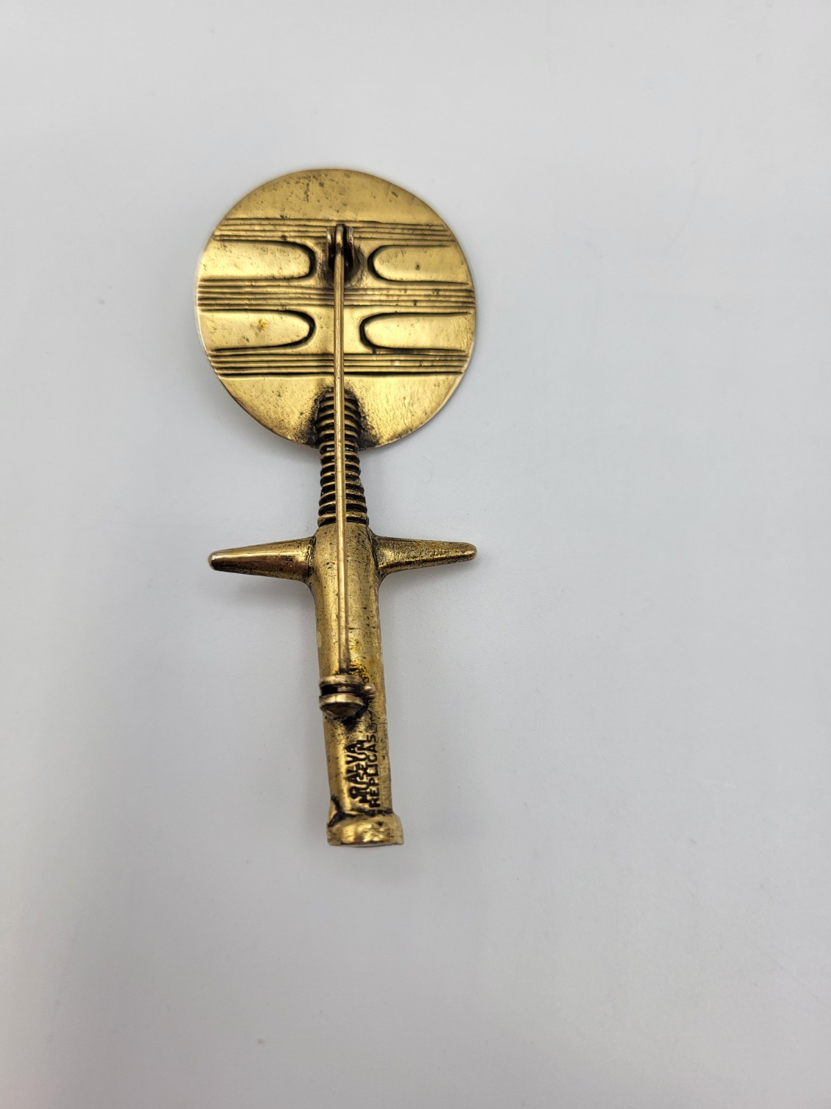 VTG. 70’s Signed Alva Museum Replicas Brooch/ Pin Ashanti Fertility Doll Goddess