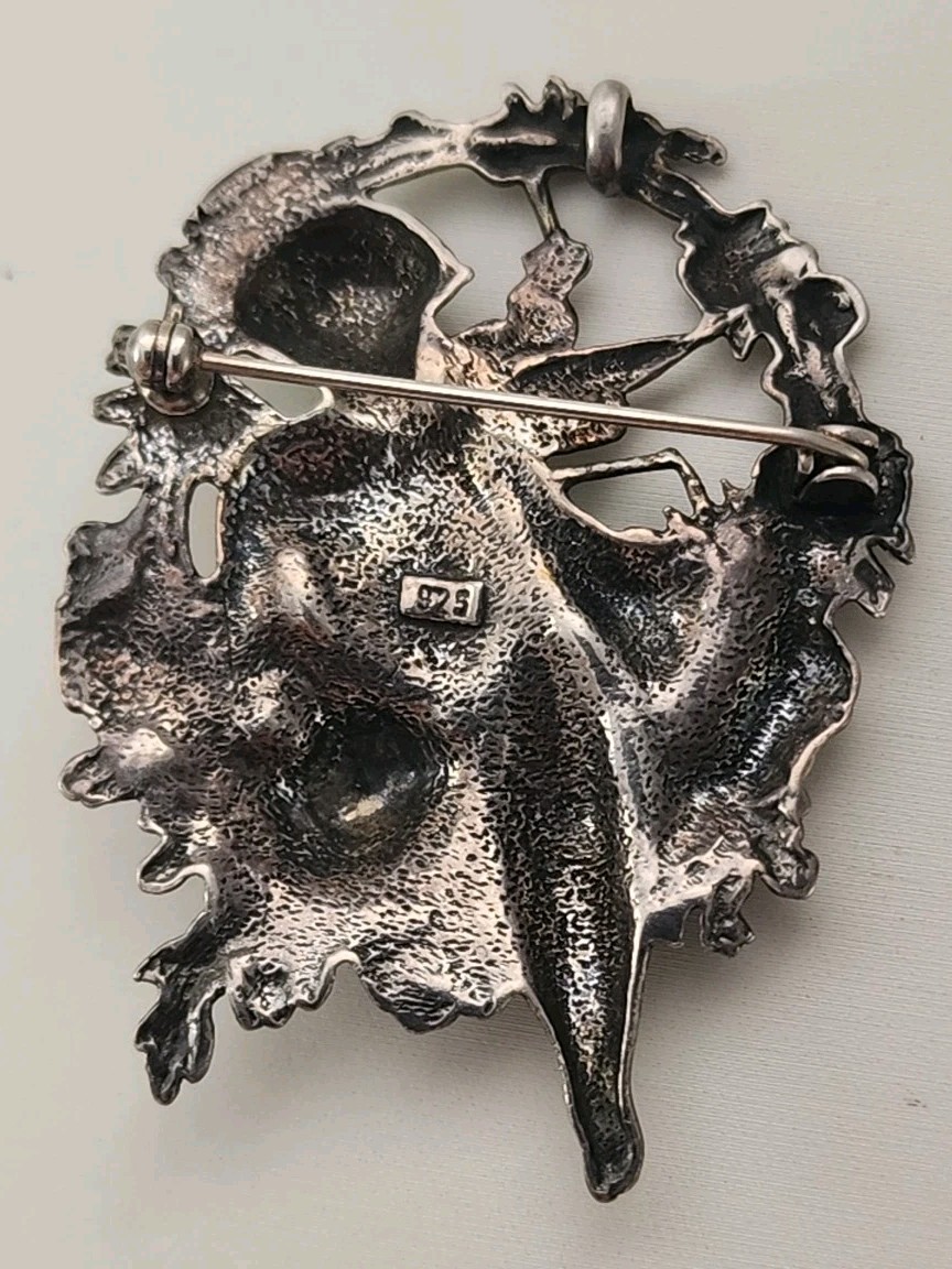 Cupid/ Cherub 925 Brooch/Pin/ Pendant, Sterling Silver
