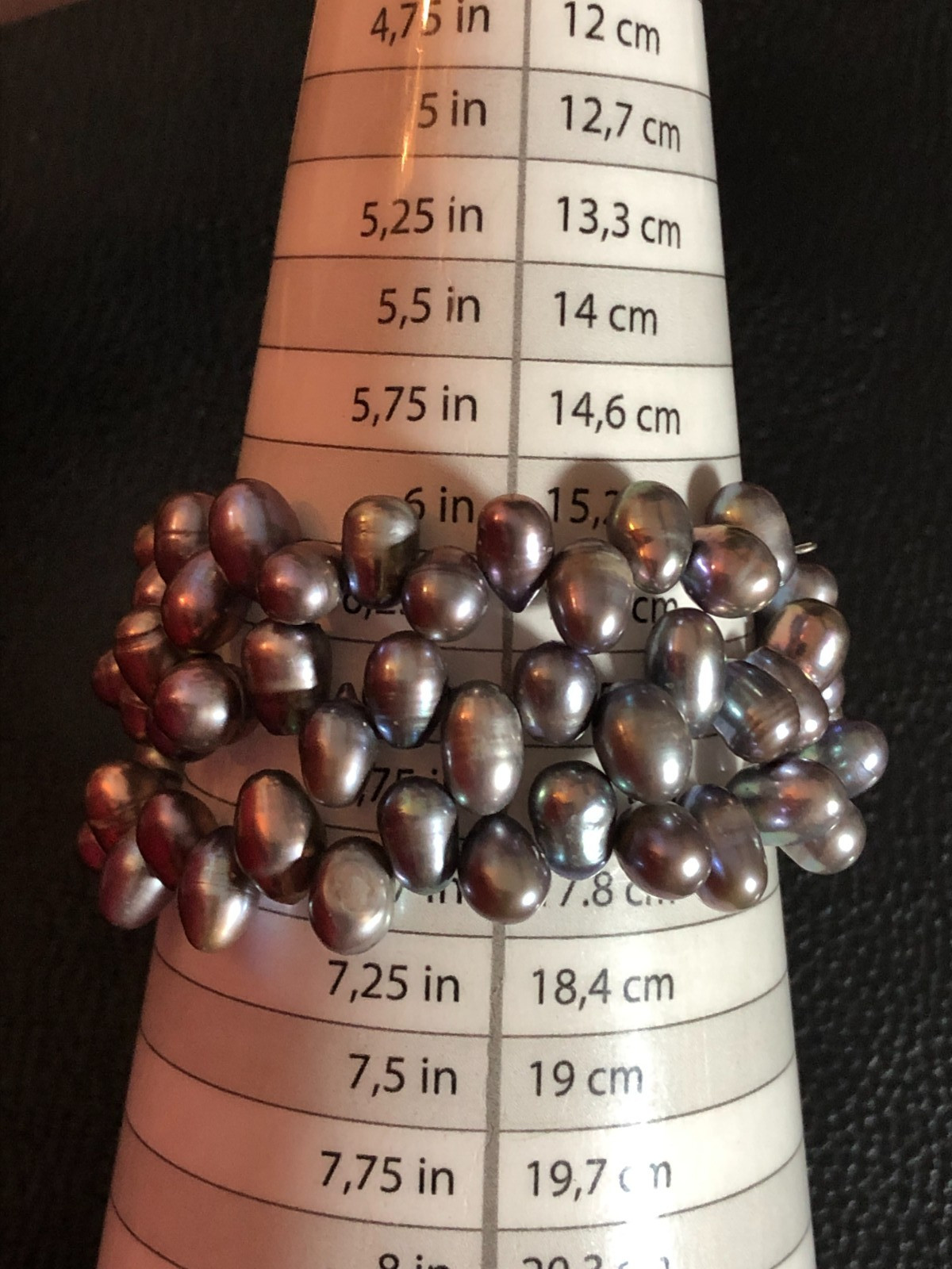 Genuine Cultured Pearl Wrap Bracelet Black Blue Purple Metallic Peacock BaroqP15