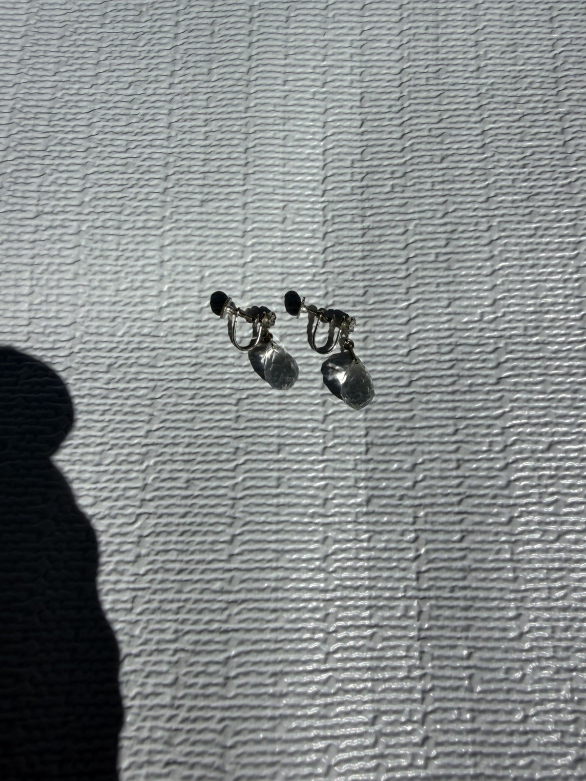 Vintage Faceted Crystal Teardrop Screw Back Earrings | Drop Earrings