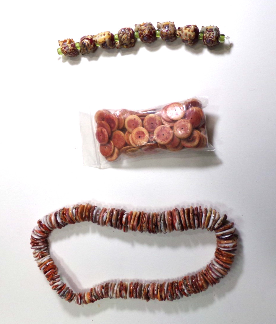 Stone Bead Strands Mixed Shapes Graduated Wafers AH40
