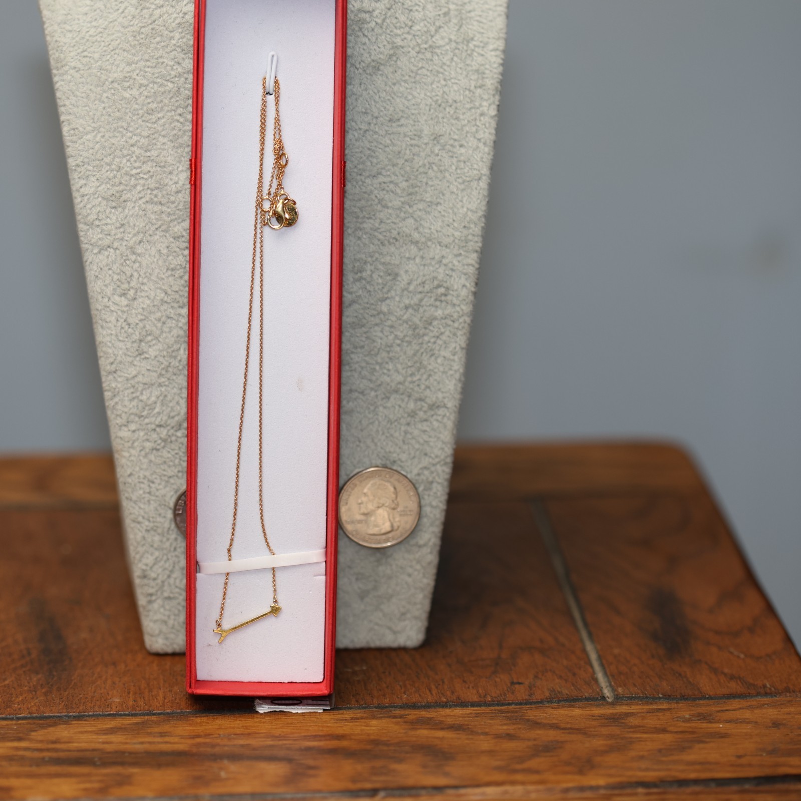 Golden Arrow Pendant Necklace Vermeil Sterling Silver