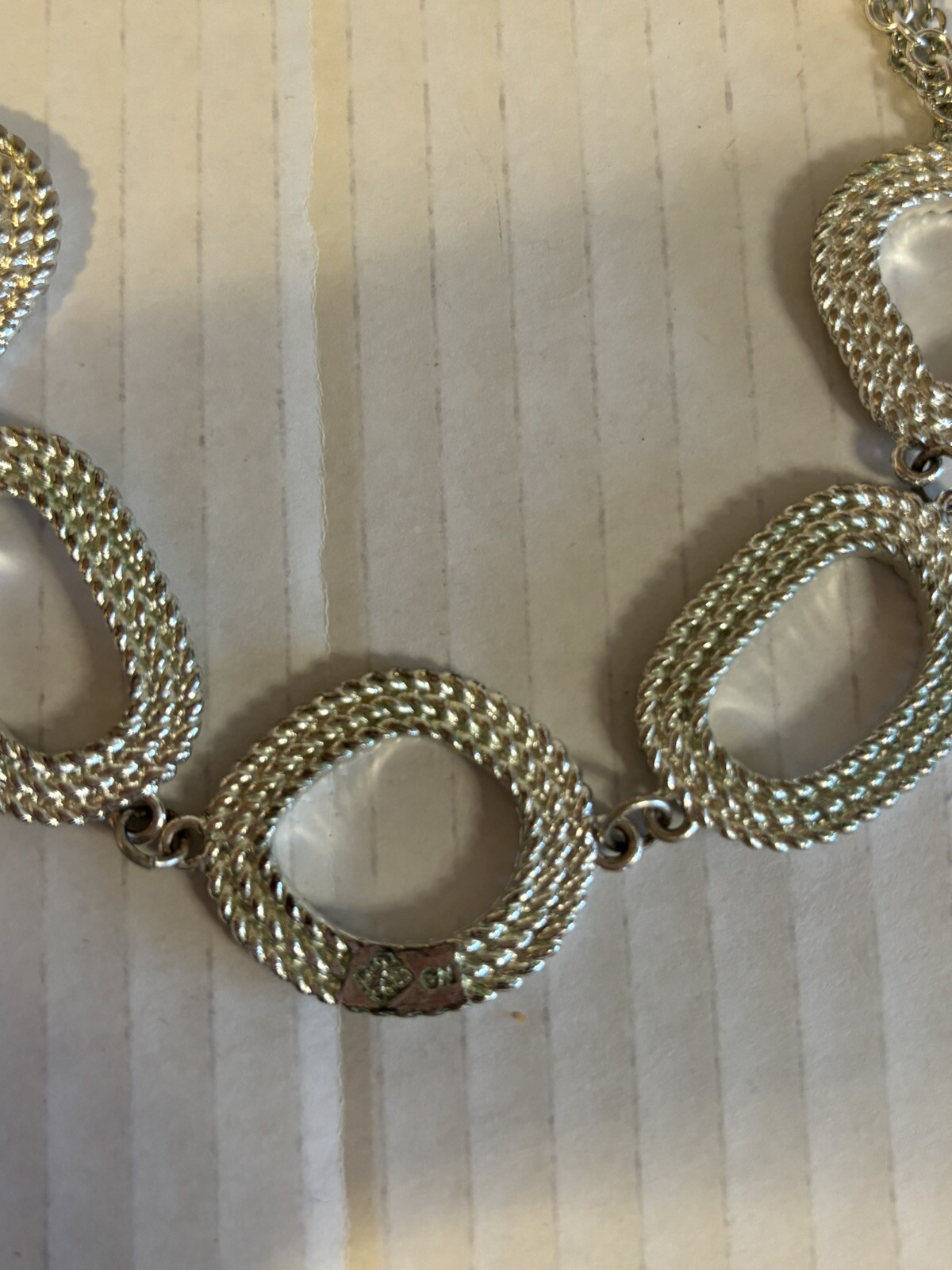 Vintage Silvertone Signed CN Adjustable Necklace