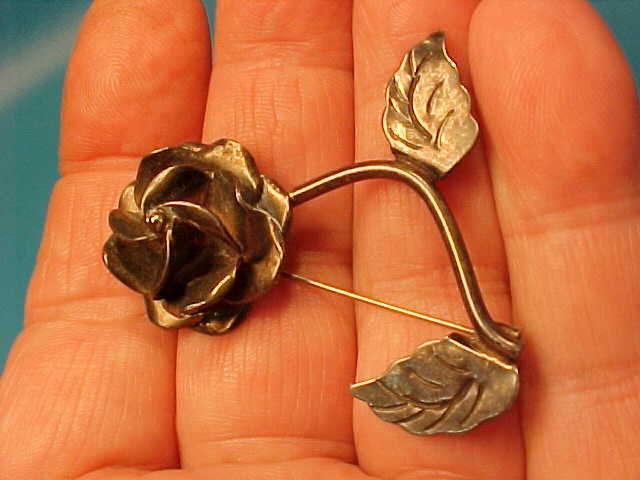 Vintage 925 Sterling Silver Mexico Flower Brooch Pin TL-67 Los Castillo Taxco